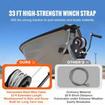 Amocart Hand Winch Heavy Duty Rope Crank with 33 ft Steel Wire Cable and Two-Way Ratchet for Trailer Boat or ATV Towing