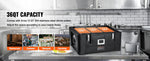 Amocart Insulated Food Pan Carrier 36Qt Capacity Stackable Catering Hot Box with 3 Stainless Steel Pans Top Load Food Warmer