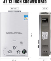 Load image into Gallery viewer, 18L/4.8Gallon Tankless Water Heater 4.8GPM High Efficient Natural Gas &amp; LPG Propane RV Instant Boiler
