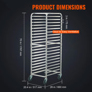 Load image into Gallery viewer, SucceBuy 10/20 Sheet Bun Pan Rack Commercial Bakery Racks with Brake Wheels Aluminum Racking Trolley Storage for Bread Baking
