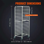 Amocart 10/20 Sheet Bun Pan Rack Commercial Bakery Racks with Brake Wheels Aluminum Racking Trolley Storage for Bread Baking