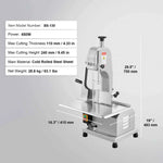 Amocart Commercial Electric Meat Bandsaw 650W 1800W Stainless Steel Countertop Bone Sawing Machine Frozen Fish Cutter for Pork