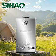 Load image into Gallery viewer, LPG Propane Tankless Instant Gas Water Heater 6L-18L Stainless Steel Body Low Water Pressure Start Constant Temp Boiler with Shower Head Kit for Apartment RV Off-Grid
