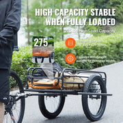 Load image into Gallery viewer, Amocart 275 lbs Bike Cargo Trailer Bicycle Wagon Cart Foldable Compact Storage with Universal Hitch 20" Wheels fits Most Bike
