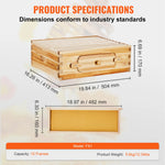 Amocart Bee Hive Deep Box Starter Kit 100% Beeswax Coated Natural Cedar Wood Langstroth Beehive Kit Transparent Acrylic