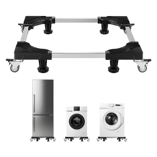 1100 lbs Furniture Mover Dolly Fridge Stand with 8 Locking Twin Wheels 27.5 -35.4in Adjustable Mobile Base for Washer