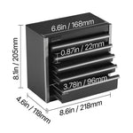 SucceBuy 5-Drawer 8.6in Metal Tool Box Red/Black Portable Small Tool Chest with PP Feet Pads for Garage Workshop Tools Storage