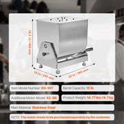 Charger l'image dans la visionneuse de galerie, Mélangeur à Viande Manuel SucceBuy 80L avec Réservoir Inclinable (Mélange Max 36,3 kg), Équipement de Traitement, Mélangeur en Acier Inoxydable avec Couvercle, Poignée et Réducteur d'Engrenage
