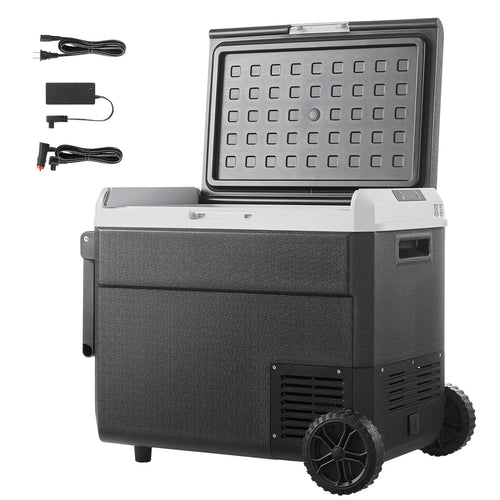 SucceBuy Réfrigérateur de voiture 12 volts 60L/78L Glacière électrique portable pour voiture avec roulettes et poignée pour le camping et les voyages en plein air