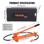 SucceBuy 4/10/12/20 Ton Power Hydraulic Cylinder Jack Autobody Frame Repair Tool Kit Automotive Truck Lifting  Heavy Equipment