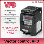 Economical VFD 0.75/1.5/2.2/4/5.5KW 220V/380V 3 Phase Output Variable Frequency Drive Converter Motor Speed Controller Inverter