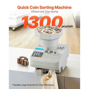 Load image into Gallery viewer, Amocart Professional Coin Sorter Wrapper with LED Display Automatic All-Coin Sorting Device
