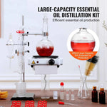 Amocart Essential Oil Distillation Kit 500ml 2L Distillation Apparatus 3.3 Boro Lab Glassware Distillation Kit w/ Heat Plate