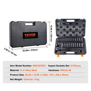 Load image into Gallery viewer, Amocart 1/2" 3/8" Drive Impact Socket Set 23/33/34/48/65 PCs Deep Socket Set SAE Metric Cr-V Cr-Mo Alloy Steel for Auto Repair

