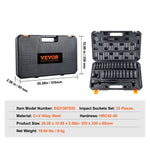 Amocart 1/2" 3/8" Drive Impact Socket Set 23/33/34/48/65 PCs Deep Socket Set SAE Metric Cr-V Cr-Mo Alloy Steel for Auto Repair