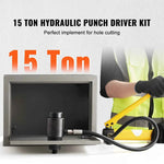 Amocart 15Ton Hydraulic Knockout Punch Driver Kit 1/2"-4" 10 Dies Carbon Steel Sheet Hole Opener Repair Tool Manuel Hole Digger