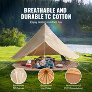 Load image into Gallery viewer, SucceBuy Canvas Bell Tent 4 Seasons 5m Yurt Tent Canvas Tent for Camping with Stove Breathable Tent Holds up to 8 People
