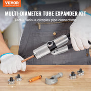 Load image into Gallery viewer, SucceBuy Hydraulic Tube Expander with 7Pipe Expander Heads Deburring Tool Pipe Cutter for Copper Aluminum Brass Soft Steel Pipes
