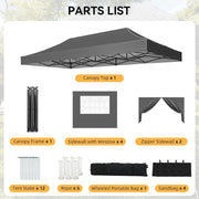 Charger l'image dans la visionneuse de galerie, Aoxun 10x20FT Pop Up Gazebo Heavy Duty Instant Canopy Tent with Sides Waterproof Outdoor Shelter for Garden Party BBQ with Wheeled Bag
