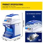 Amocart Commercial Ice Shaver Crusher 441LBS/H with 11LBS Hopper Electric Snow Cone Maker For Parties Events Snack Bar