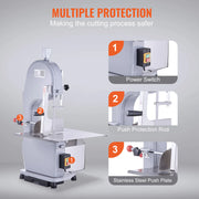 Load image into Gallery viewer, Amocart Commercial Electric Meat Bone Saw Machine 1500W Stainless Steel Blade Bone Bandsaw Machine Workbench Countertop Bone
