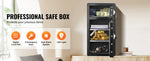 Amocart Single Door 4.0 cu.ft Safe Box w/ Key Lock Password & Fingerprint Safe Lock Box with Fireproof Bag Key Rack & LED Light