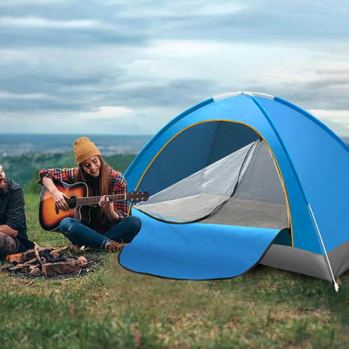 Outdoor Folding Tent Fully Automatic Quick Opening Tent, 1-2 Person Self Driving Camping Tent Cozy Rain Proof Sun Proof Portable