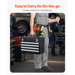 Amocart 20.5in Metal Tool Box Portable 4-Drawers Tool Chest with Drawers Locking Multi-Function Tool Organizer for Workshop