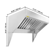Load image into Gallery viewer, SucceBuy 4/5/6/7/8/9FT Commercial Exhaust 201 Stainless Steel Concession Hood Under Cabinet Range Hood Kitchen Vent Hood Sliver
