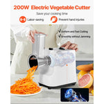 Amocart Electric Cheese Grater Salad Maker 200W Salad Shooter Electric Vegetable Slicer Shredder Chopper for Fruits with 5 Att
