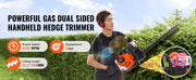 Bild in Galerie-Viewer laden, SucceBuy 23.2-inch 26CC 2 Cycle Gas Hedge Trimmer Gas Powered Handheld Hedge Trimmer 180° Adjustable for Trimming Shrubs Bushes
