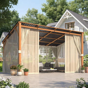 Load image into Gallery viewer, Hard Top Lean-to Gazebo Pergola Curtains &amp; Netting Wall-Mounted Patio Deck Awning, Custom

