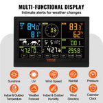 Amocart 7-in-1 Wireless Weather Station 7.5in Large Color Display Digital Home Weather Station for Forecast Data, Alarm, Alerts