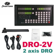 Load image into Gallery viewer, DRO-2V Professional Digital Readout  Display and 2 pieces Linear Glass Scale Encoder Grating Ruler For Lathe milling machines
