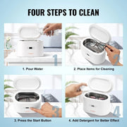 Bild in Galerie-Viewer laden, SucceBuy 650ml Ultrasonic Cleaner Mini Portable Washing Machine  Bath Sonic Cleaning  for Glasses Home Appliance
