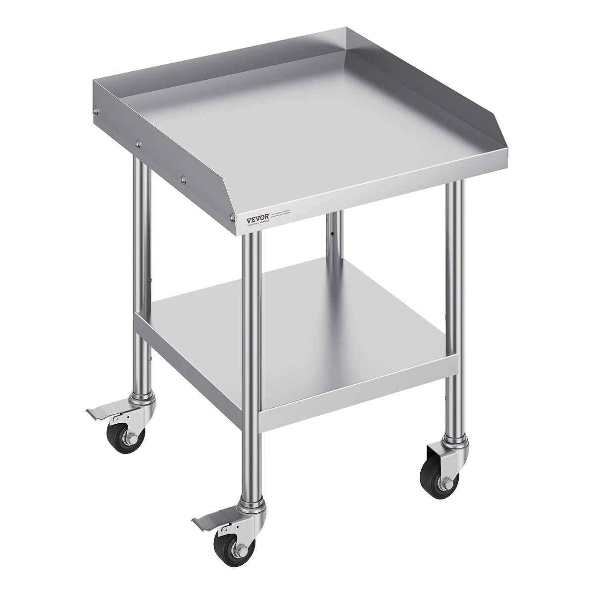 SucceBuy Stainless Steel Work Table Commercial Food Prep Worktable with 4 Wheels Heavy Duty Prep Worktable for Restaurant Home Amocart
