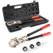 Bild in Galerie-Viewer laden, Amocart Copper Press Tool Tube Fittings Crimping Kit Pro Press Crimper w/ 1/2" 3/4" 1" Quick Change Jaws 360° Rotatable Crimper
