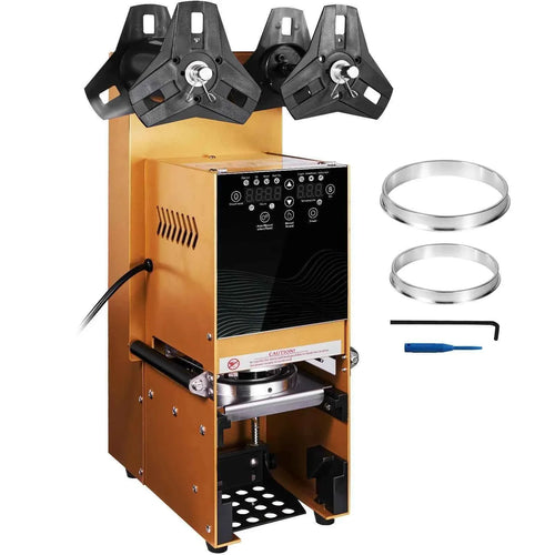 Amocart Fully Automatic Cup Sealing Machine 500-650 Cups/H for 180/190 mm Tall & 90/95 mm Cup Electric Tea Sealer for Milk Tea