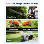Load image into Gallery viewer, SucceBuy Gas Hedge Trimmer 2 Cycle Gas Power Handheld Hedge Trimmer Weed Eater with Protective Gear Set for Trimming Shrub Bush

