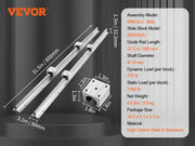 Load image into Gallery viewer, SucceBuy 2PCS Linear Guide Rails SBR12 SBR16 SBR20 800-2200mm &amp; 4PCS UU Bearing Blocks Smooth Motion for DIY Mills CNC Parts - AMOCART
