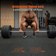 Load image into Gallery viewer, SucceBuy 25/12/6 PCS 1/2 in Thick Gym Floor Mats EVA Foam &amp; Rubber Top Interlocking Workout Floor Mats Waterproof Exercise Mats
