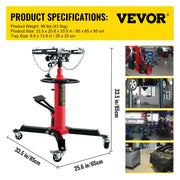 Load image into Gallery viewer, Amocart Car Lift Jack Hydraulic Telescopic Transmission Jack Floor Jack Stand with Foot Pedal Swivel Wheel Garage Lift Hoist
