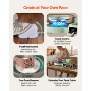 Bild in Galerie-Viewer laden, Amocart 450W Pottery Wheel 14" and 11" Turntables with Foot Pedal 30-300 RPM Adjustable Speed for Beginners DIY Clay Art Craft
