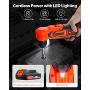 Charger l'image dans la visionneuse de galerie, Amocart Right Angle Drill 3/8Inch Chuck 90 Degree Cordless Right Angle Drill with Brushless Motor Battery Charger and Belt Clip
