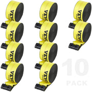 Load image into Gallery viewer, SucceBuy Winch Straps Truck Straps with Flat Hook Flatbed Tie Downs Cargo Control for Trailers Farms Rescues Tree Saver Yellow - AMOCART
