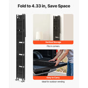 Load image into Gallery viewer, SucceBuy 6/5/4/3 Tier Black Foldable Storage Shelf with Wheels Folding Metal Rack Shelving Unit Organizer for Garage Kitchen
