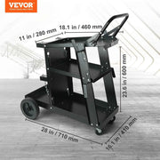 Load image into Gallery viewer, SucceBuy Welding Cart 3-Tier Welder Cart with Swivel Wheels Safety Chains Rolling Tank Storage for Plasma Cutter Welding Machine - AMOCART
