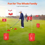 Amocart 3/6/9 Hole Kids Backyard Golf Game Portable Bucket Golf Course Practice Chipping Games for Family Outdoor Sports Toys