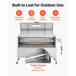 Amocart 46/52 Inch Stainless Steel Rotisserie Grill Outdoor BBQ Pig Lamb Charcoal Spit Roaster Kit