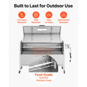 Bild in Galerie-Viewer laden, SucceBuy 46/52 Inch Stainless Steel Rotisserie Grill Outdoor BBQ Pig Lamb Charcoal Spit Roaster Kit
